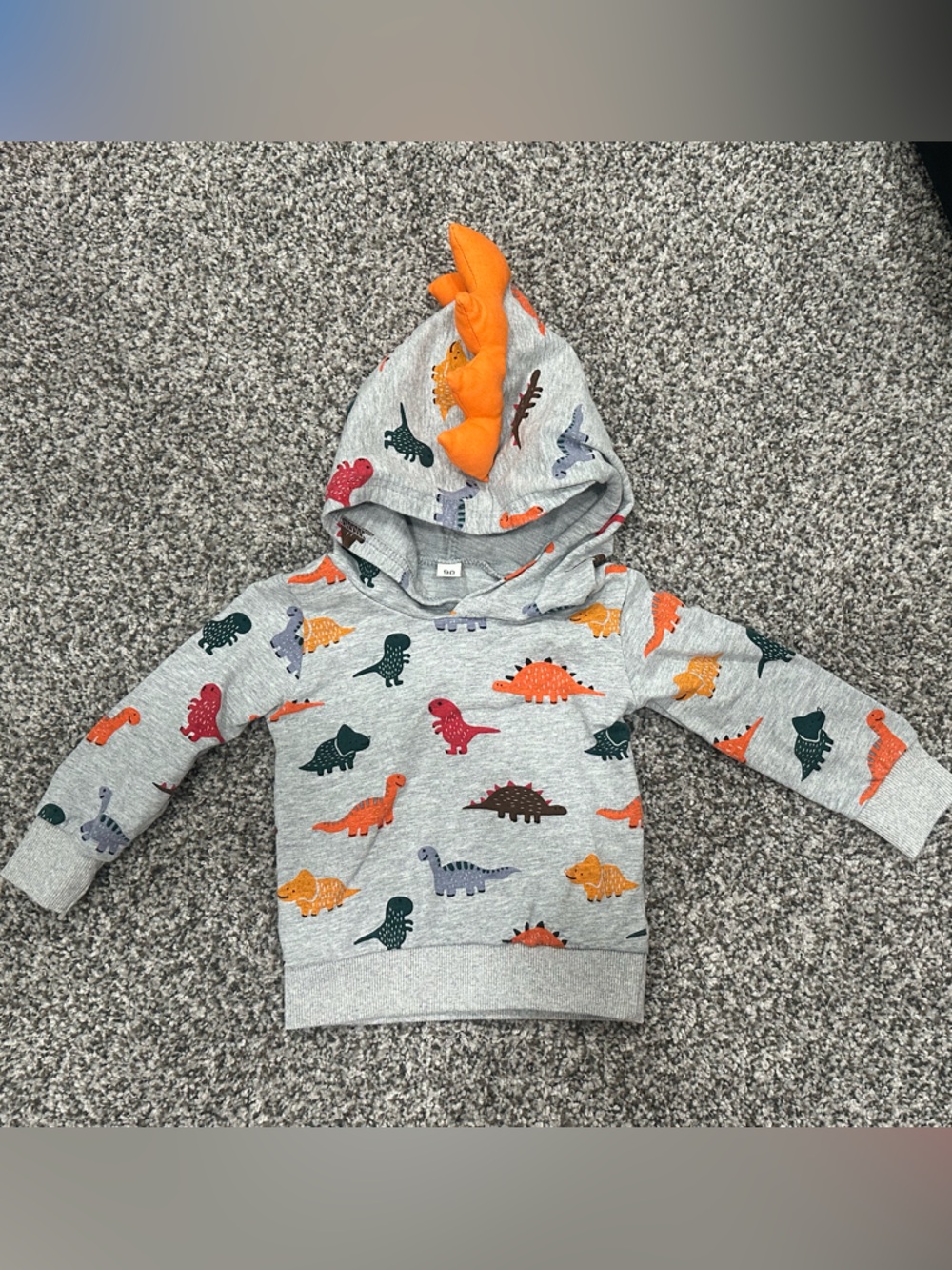 Toddler Dino Hoodie & Jogger Set - Grey with Multicolor Dinosaurs - Picture 7 of 10